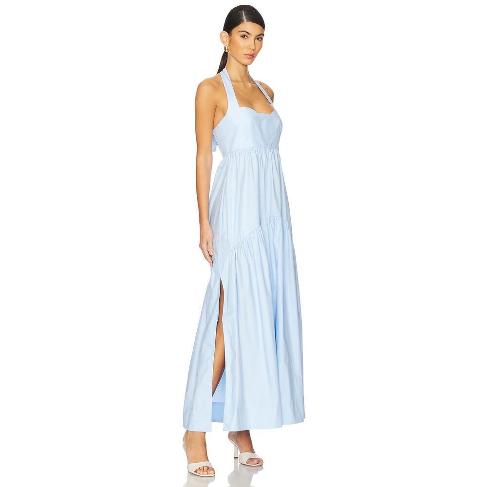 Shona Joy Maiori Halter Neck Maxi Dress in Cornflower Blue Sz USA 2